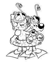 A coloring page of boule et bill